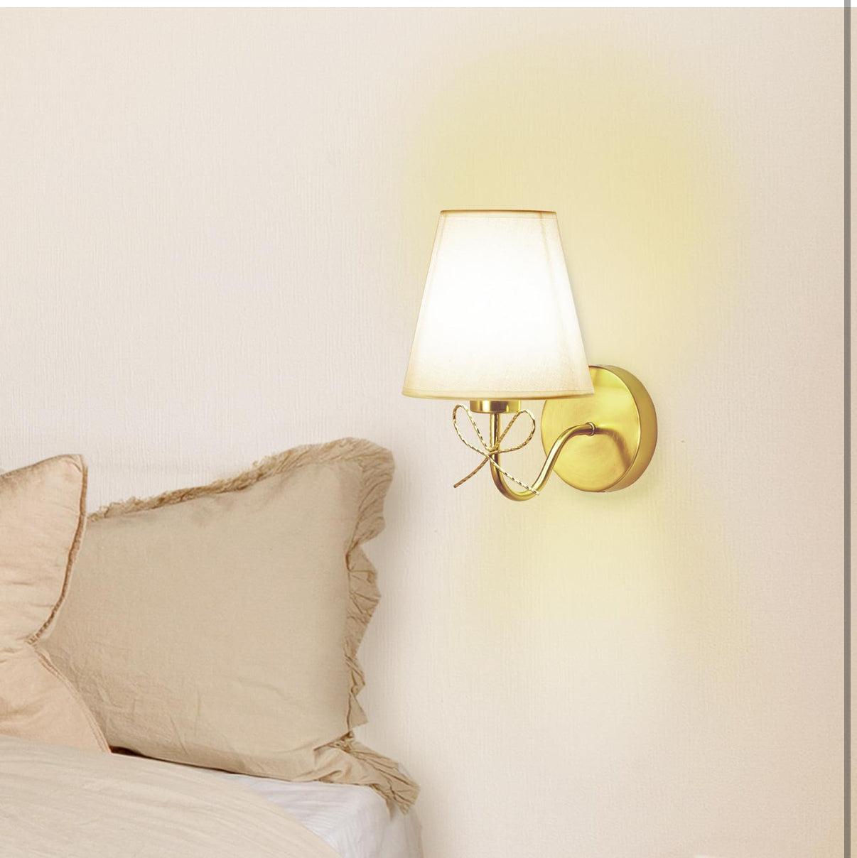 Mesuz Antique Brass Wall Sconces Set of Two, Bow Sconces Decor Gold, E26 110V
